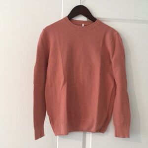 Muji pink cotton silk crewneck sweater size s